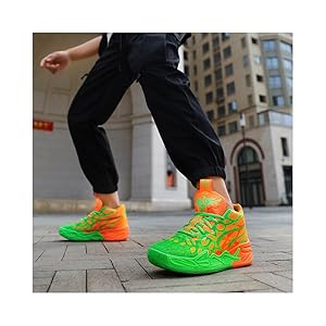 オレンジ/ブラック ハイカット バスケットシューズ Amazon | [LUUSMM] バスケットシューズ メンズ バッシュ